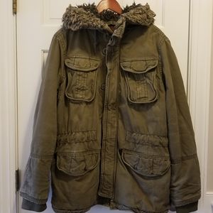 American Eagle Men's Winter Coat w/ Faux Fur Hood